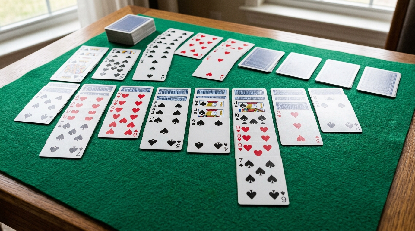 spider solitaire stock timing illustration for AARP Spider Solitaire